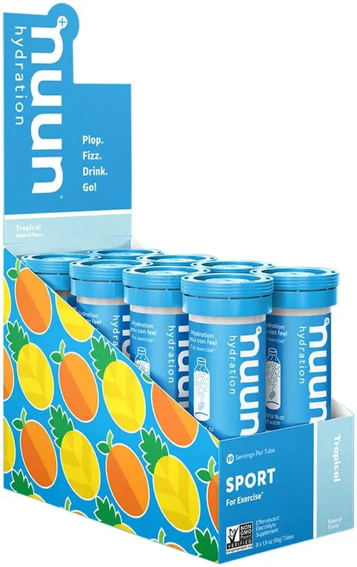 Nuun Sport Hydration Tablets Tropical Fruit Electrolyte & Mineral Replenishment for Active Cycling & Sports Performance