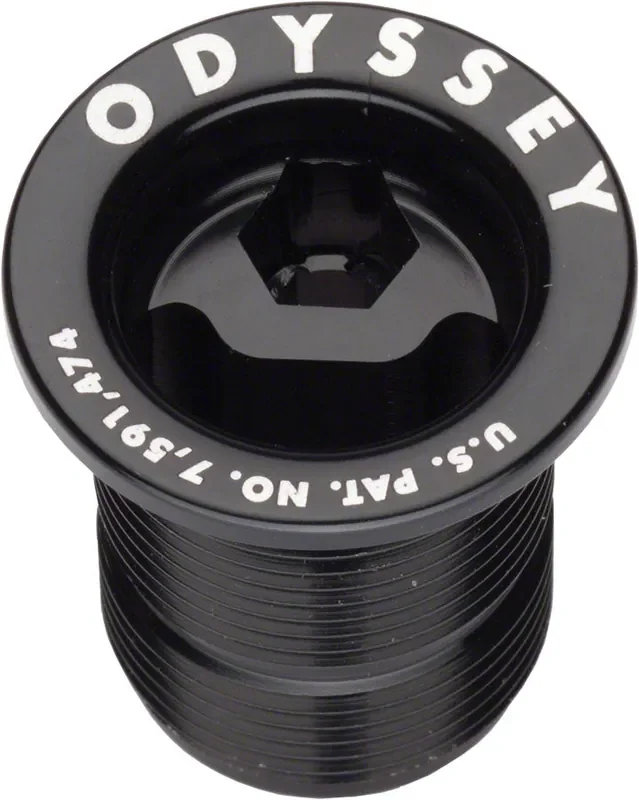 Odyssey Preload Bolt Black 7075 T6 Aluminum 24X1.5Mm With Cable Thru-Way Hole