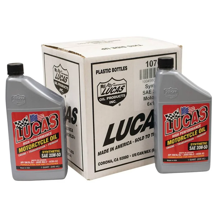 OEM Motorcycle Oil / Synthetic 20W-50, 6 Btls/1 Qt