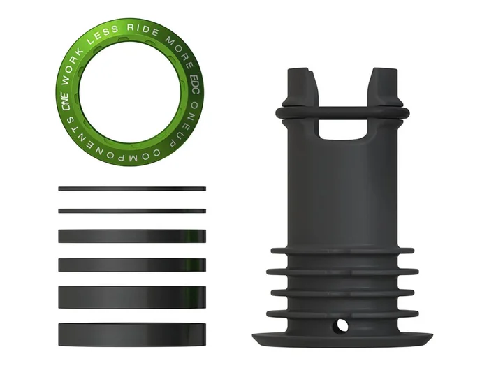 OneUp Components EDC Threaded Top Cap (Dark Green) (1 1/8″) (Alloy) (Includes Headset Spacers)