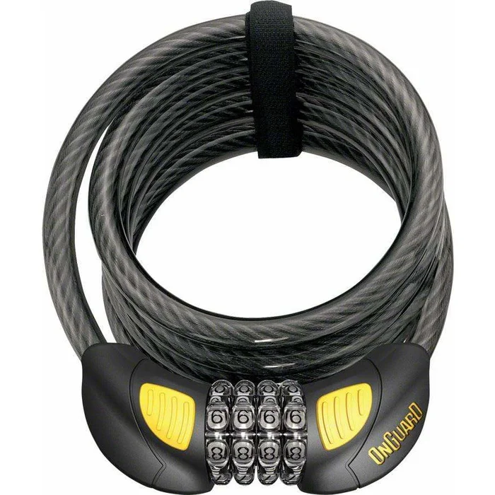 OnGuard Doberman Lighted Combo Bike Cable Lock: 6′ x 12 mm