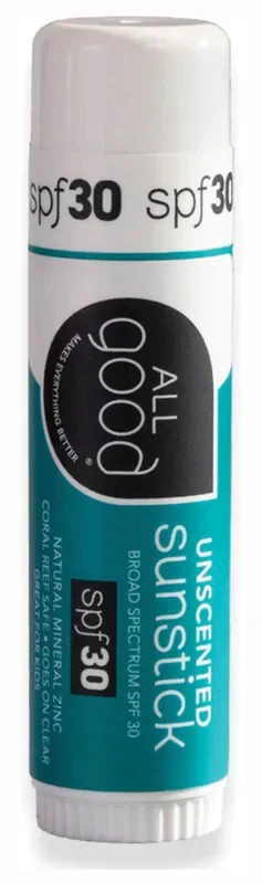 Organic SPF 30 Sunsticks with Non-Nano Zinc, Broad UVA/UVB Protection, Natural Oils, Ideal for Face, Nose, Ears & Kids