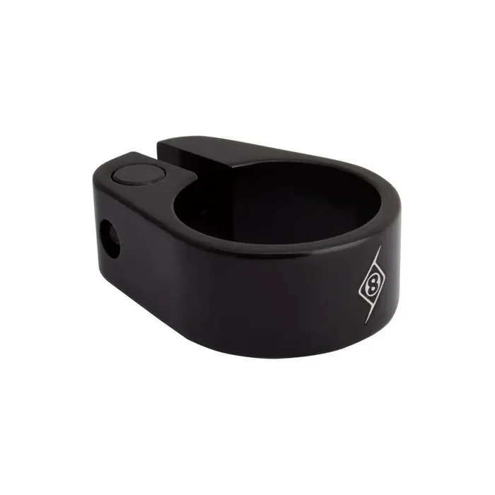 Origin8 Clampdown Seatpost Clamp 28.6 Black Rounded Edges & Floating Bolt