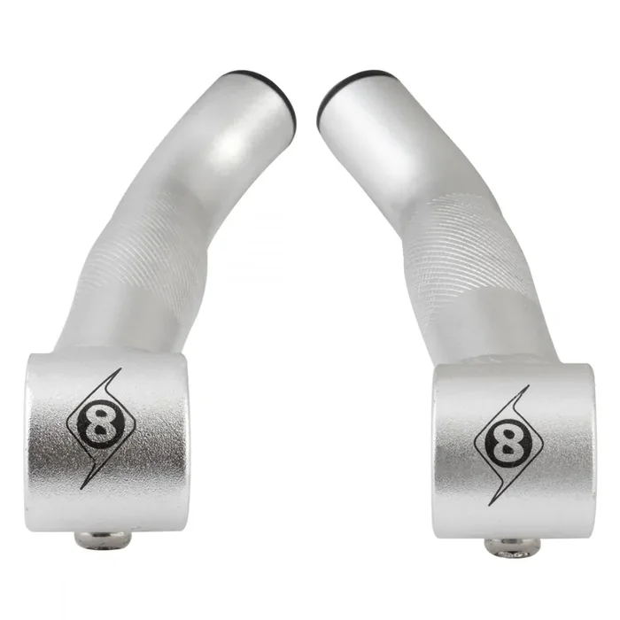 Origin8 Comp-Lite Bar Ends Short Silver Short `Skiin Bend