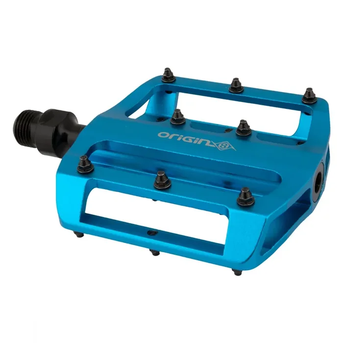 Origin8 Rascal XS Platform Pedals 9/16″ Concave Alloy Body Removable Pins Blue