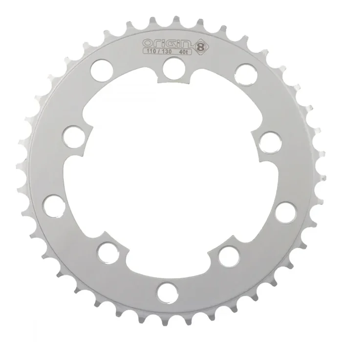 Origin8 Single Speed Chainring 39T 110/130 BCD 5-Bolt Aluminum Silver Road MTB