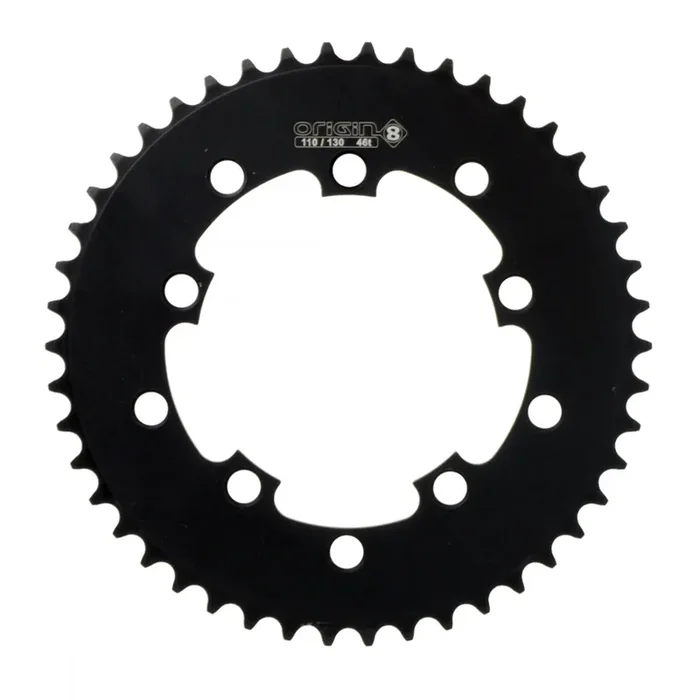 Origin8 Single Speed Chainring 46t 110mm/130 BCD 5-Bolt Aluminum Black