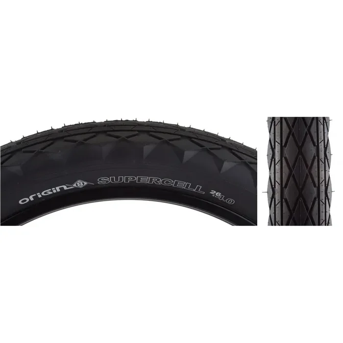 Origin8 Supercell 26 x 4.0 Clincher Wire TPI 20 Black/Black Reflective