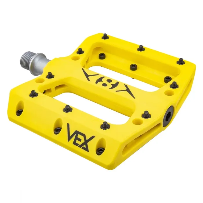 Origin8 Vex Platform Pedals 9/16″ Concave Composite Body Replaceable Pins Yellow