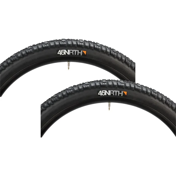 Pack of 2 45NRTH Gravdal Tire 26 x 2 Clincher Steel Black 33tpi 216 Carbide Steel Studs 11-000020