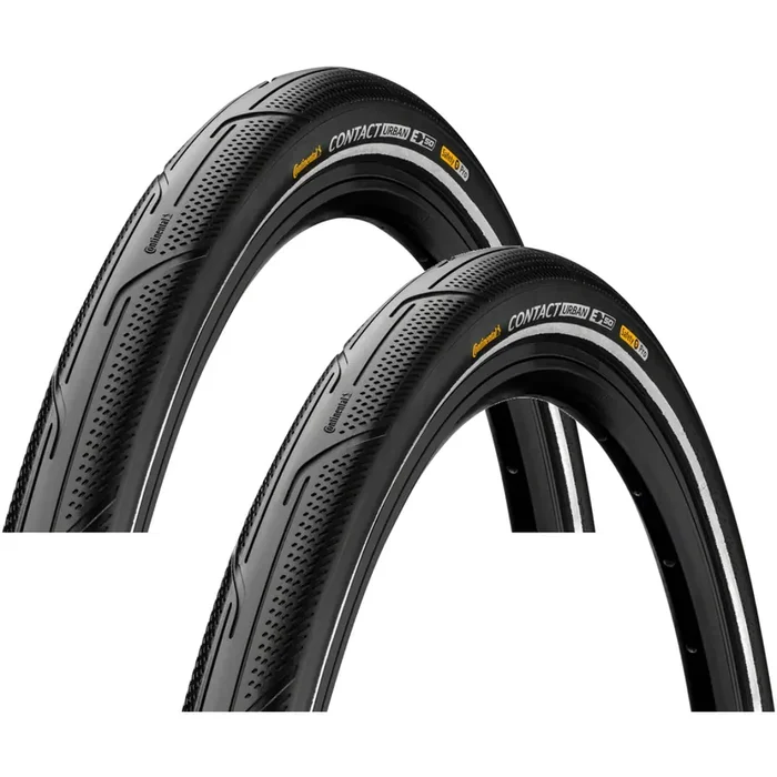 Pack of 2 Continental Contact Urban Tire – 27.5 x 1.60, Clincher, Wire, Black/Reflex, PureGrip, SafetyPro, E50 1503530000