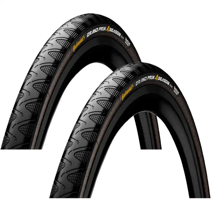 Pack of 2 Continental Grand Prix 4-Season Tire – 700 x 25 Clincher Folding Black 330tpi 1001750000