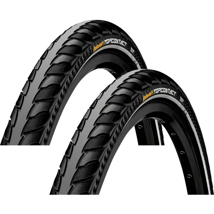 Pack of 2 Continental Top Contact II Tire – 700 x 42, Clincher, Folding, Black/Reflex, Vectran Breaker, E50 1003580000