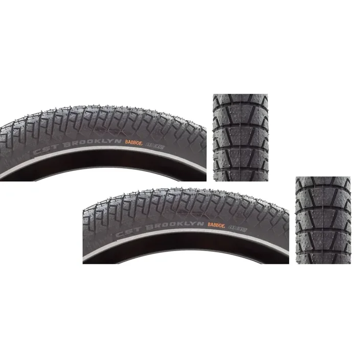 Pack of 2 Cst Premium Pro-Brooklyn 20×2.15 Wire TPI 65 Bk/Blk TB00445400