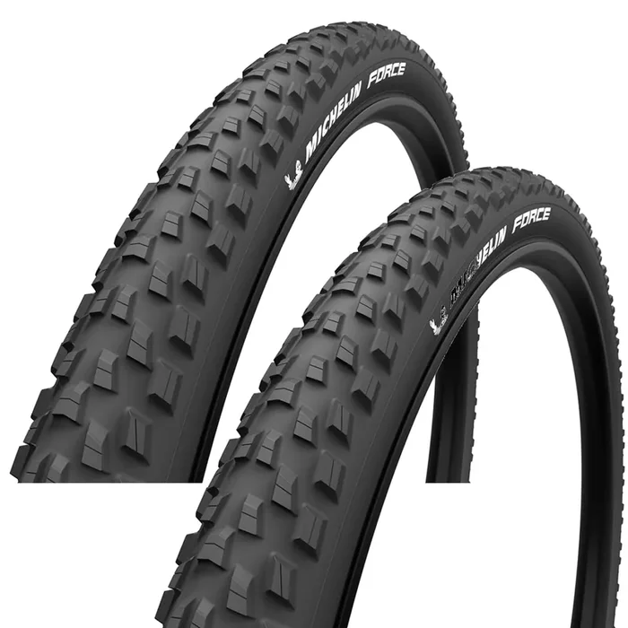 Pack of 2 Michelin Force Tire – 27.5 x 2.10, Clincher, Wire, Black, Access Line 3351