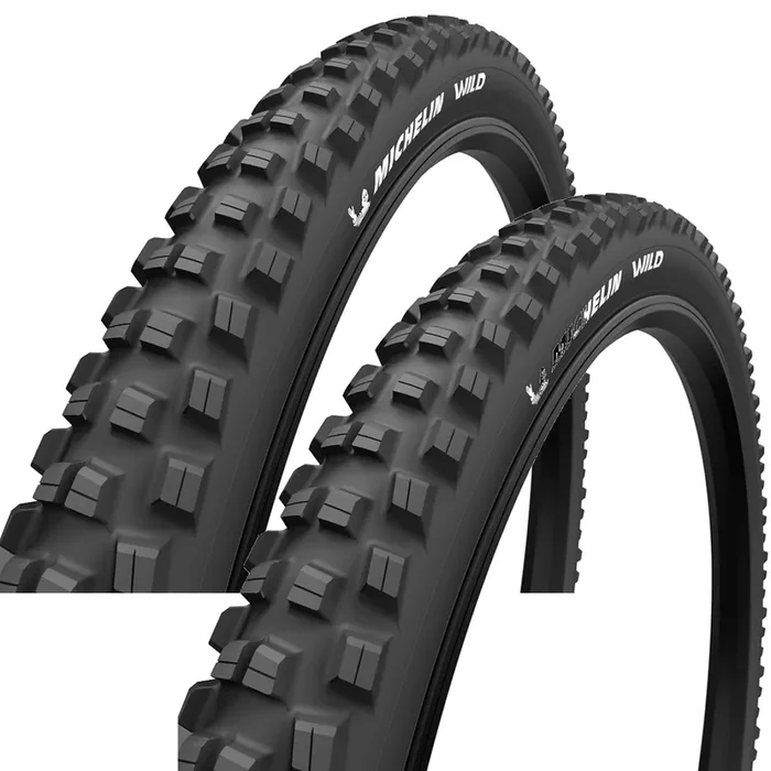Pack of 2 Michelin Wild Tire – 27.5 x 2.40, Clincher, Wire, Black, Access Line 937
