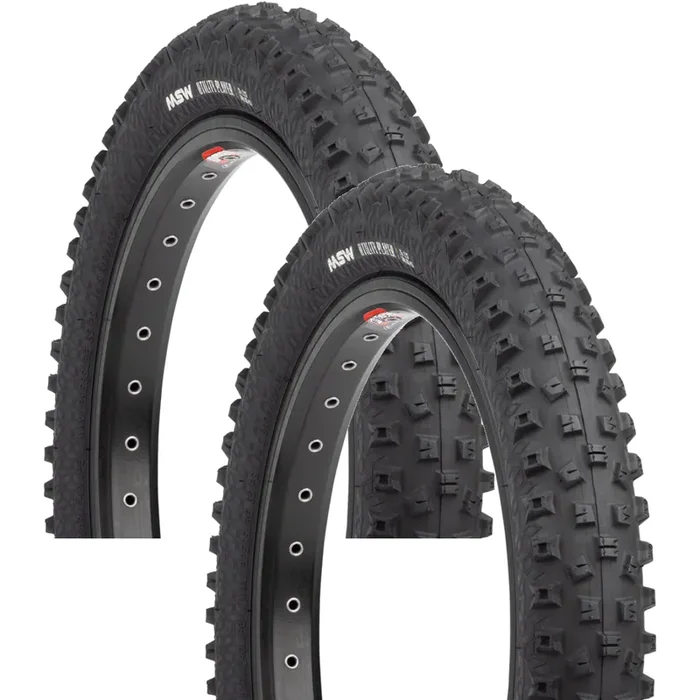 Pack of 2 MSW Utility Player Tire – 14 x 2.25, Black, Folding Wire Bead, 33tpi 17-000403