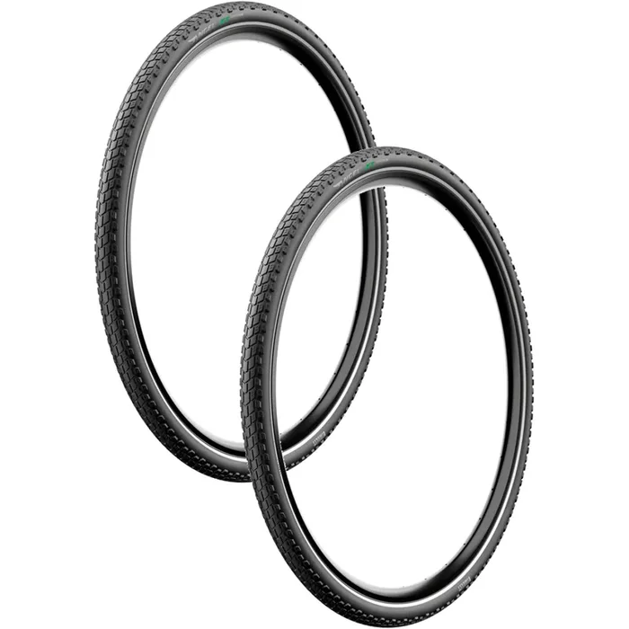 Pack of 2 Pirelli Angel XT Urban Tire – 700 x 52, Clincher, Wire, Black, Reflective 4128300