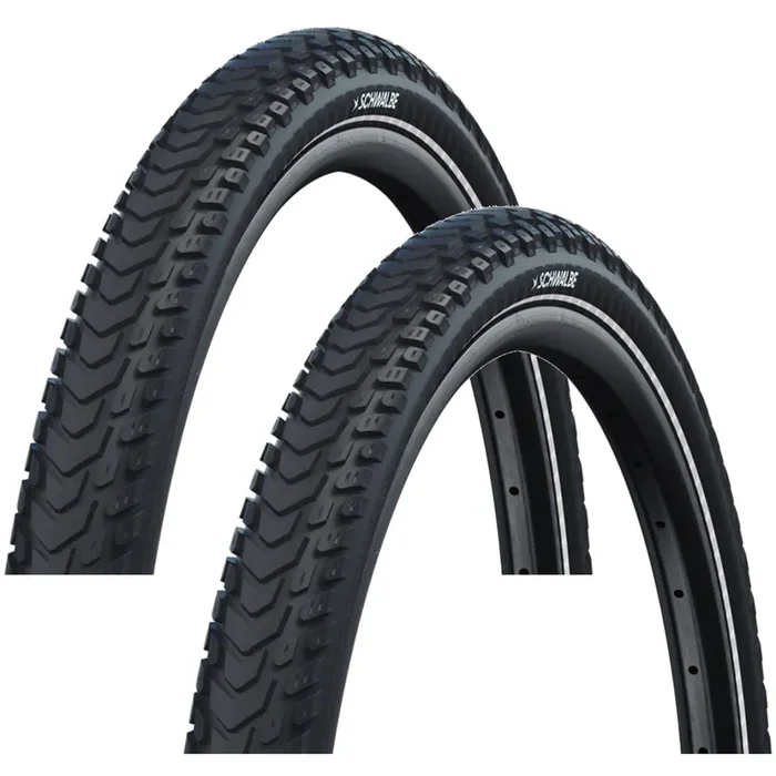Pack of 2 Schwalbe Marathon Mondial Tire – 700 x 42, Clincher, Wire, Black/Reflective, Performance Line, RaceGuard, Double 11159535