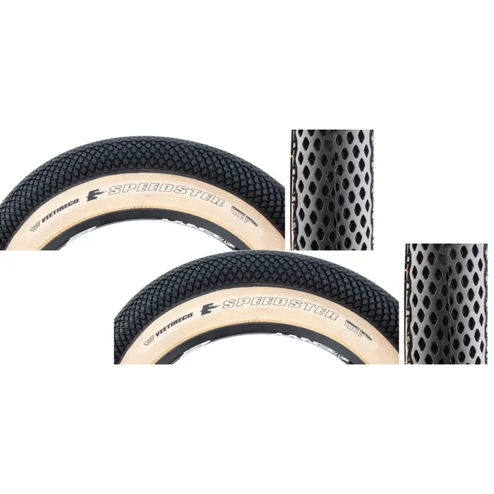 Pack of 2 Vee Tire & Rubber Speedster 20×4.0 Wire TPI 30 Bk/Tan BV31613