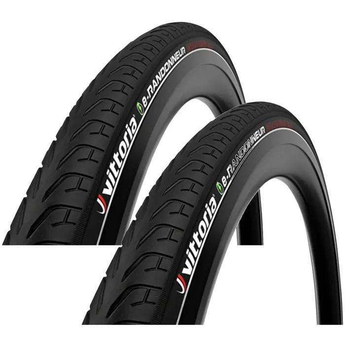 Pack of 2 Vittoria eRandonneur Tire 700×35 Clincher Wire Black/Reflective Touring Hybrid 11A00324