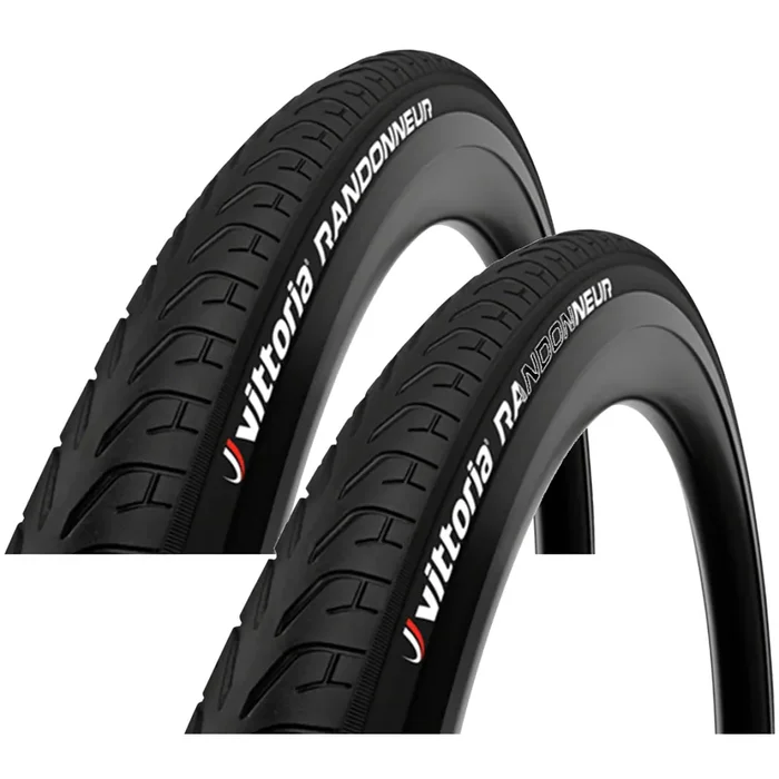 Pack of 2 Vittoria Randonneur Reflect Tire 26 x 1.75 Clincher Wire Black Touring Hybrid 111344B547111TG