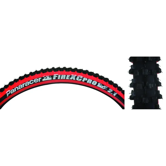 Panaracer Fire XC Pro Tire 26 x 2.1 Clincher Wire Black/Red 30tpi Mountain Bike AH2621BOP-FIRE