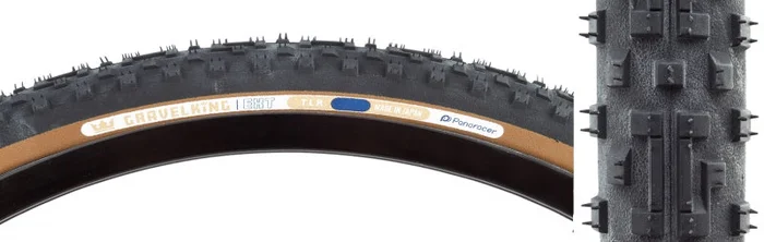 Panaracer GravelKing EXT Tire – 700 x 38 Tubeless Folding Black/Brown