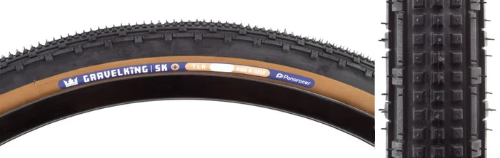 Panaracer GravelKing SK Plus Tire – 26 x 2.10 Tubeless Folding Black/Brown