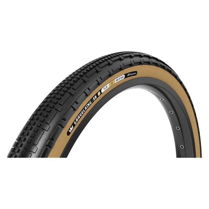 Panaracer GravelKing SK R Tire – 700 x 45 Tubeless Folding Black/Amber