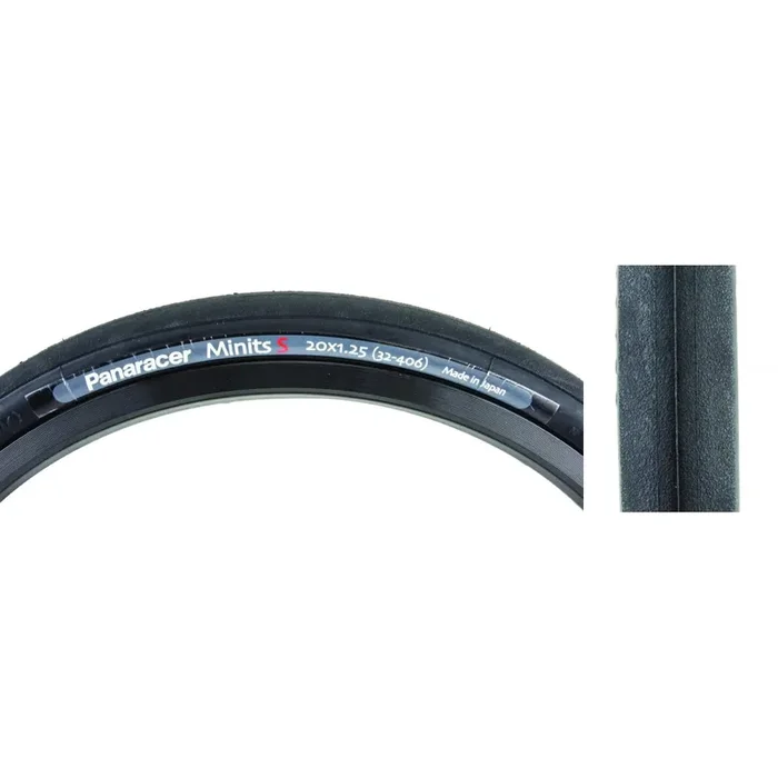 Panaracer Minits S 20 x 1.25 PSI 90 Clincher Wire Blk/Black Puncture resistant AH20125MNTS-B