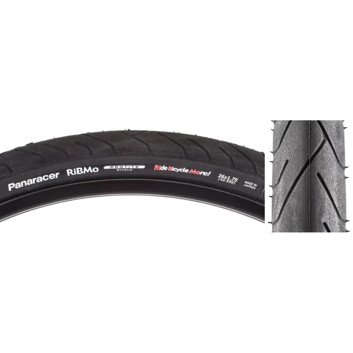 Panaracer Ribmo 26 x 1.75 Clincher Wire TPI 30 PSI 70 Black/Black Reflective AH261PS-RB-B2