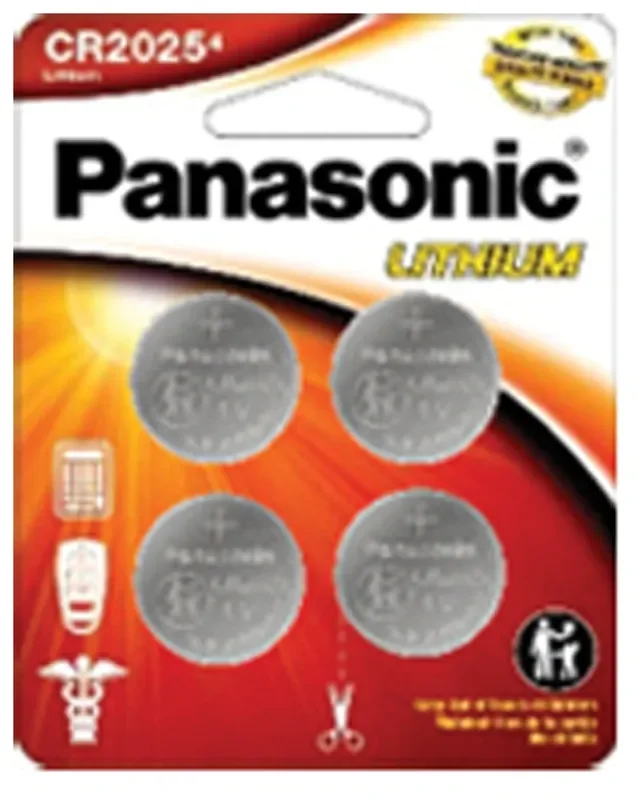 Panasonic Lithium Cr2025 Coin 4 Pack