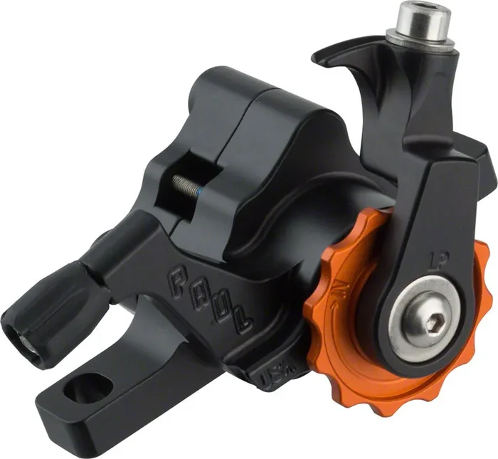 Paul Component Engineering Klamper Disc Caliper, Long Pull, Black with Orange