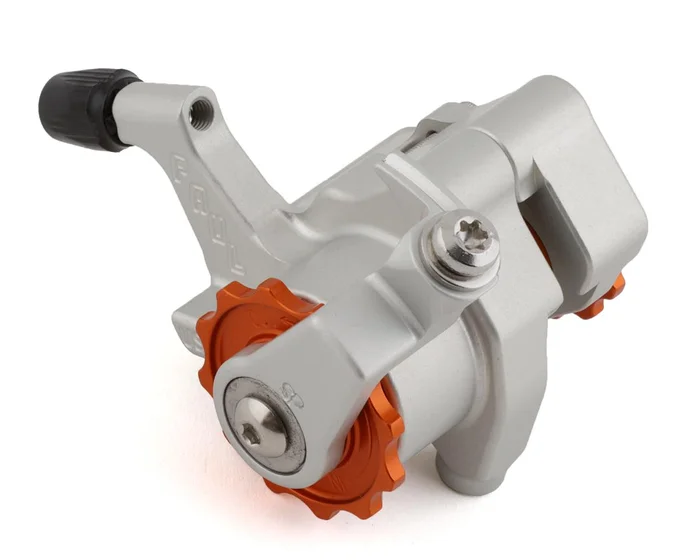 Paul Components Klamper Disc Brake Caliper (Silver/Orange) (Mechanical) (Front or Rear) (Short Pull) (Flat Mount)