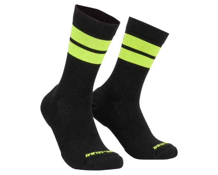 Pearl iZUMi Merino Trail 7″ Socks (Black/Screaming Yellow) (L)