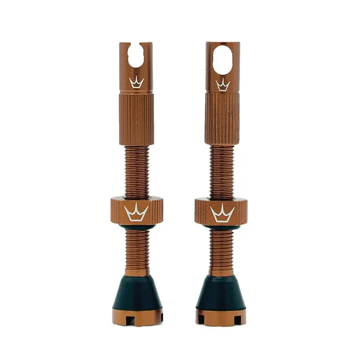 Peaty‘s Alloy Presta Valve Stem, 42mm, Pair, Bourbon