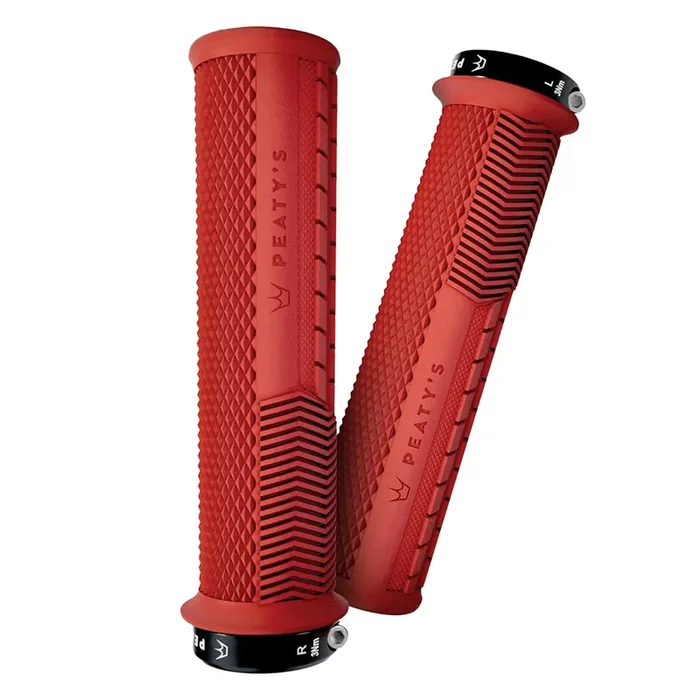Peaty‘s Race Control Knurl Thin Lock-On Grips, Pair, Red