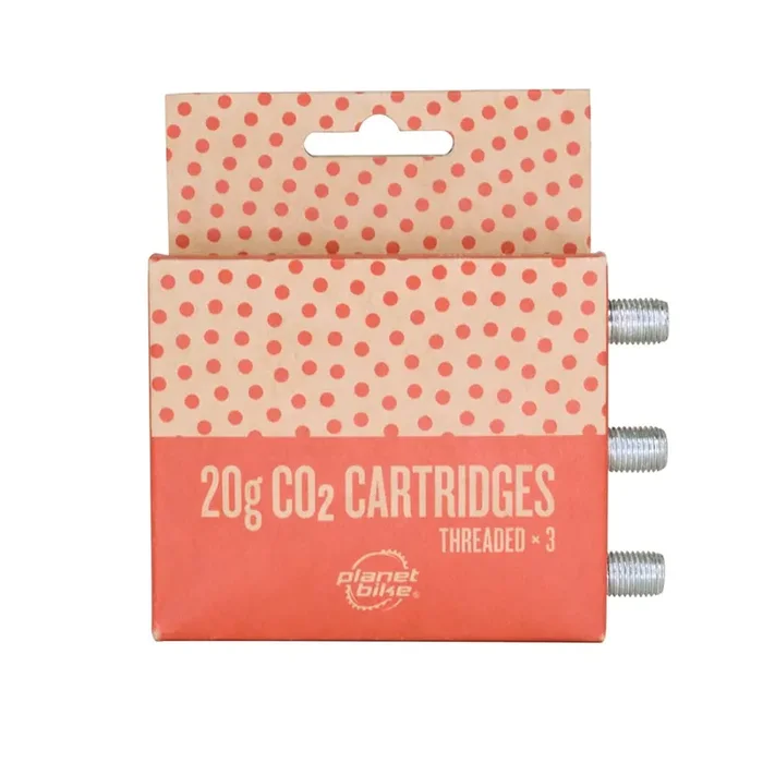 Planet Bike 20g Threaded CO2 Cartridges — Recyclable Steel, High-Performance Inflator Supplies for Bike Tires & Cycling Accessories