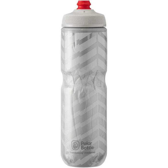 Polar Bottles Breakaway Bolt Insulated Bike Water Bottle -24oz, White/Silver