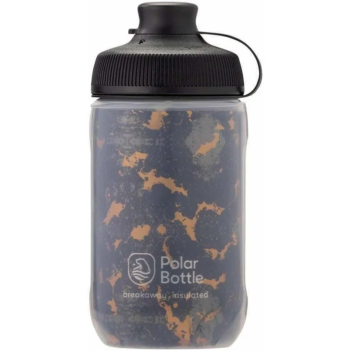 Polar Bottles Breakaway Muck Insulated Shatter Bike Water Bottle – 12oz, Charcoal/Copper