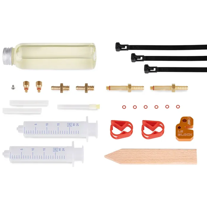 Premium Bicycle Brake Bleed Kits & Tools with Wooden Piston Push Back & Universal Compatibility for Trickstuff & Most Hydraulic Disc Brakes