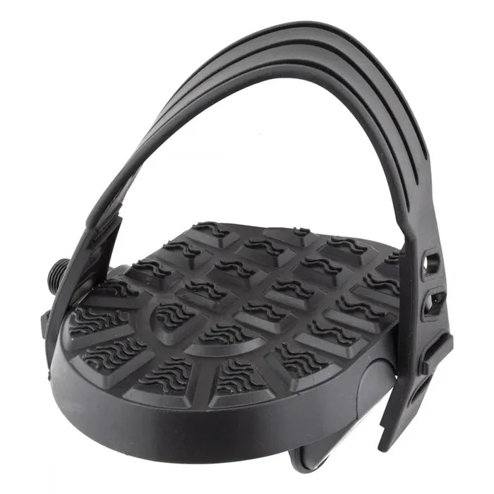 Premium Sunlite Flat Form Exercise Pedals with Toe Straps – Oversized, Treaded, Durable Bicycle Pedal Platform for Indoor Cycling & Stationary Bike Workouts