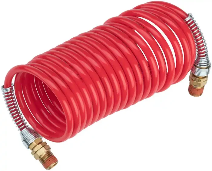 Prestacycle High Pressure Coil Hose 12-foot, Red