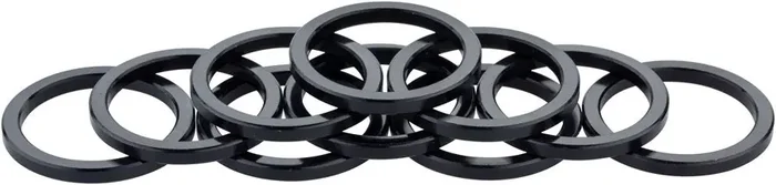Problem Solvers Headset Stack Spacer – 25.4, 3mm, Aluminum, Black, Bag of 10