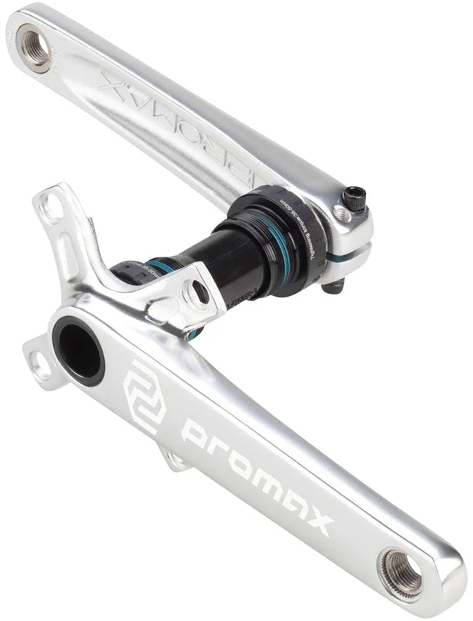Promax CF-2 Crankset – 160mm 24mm Spindle 2-Piece 68mm English BB Included Silver