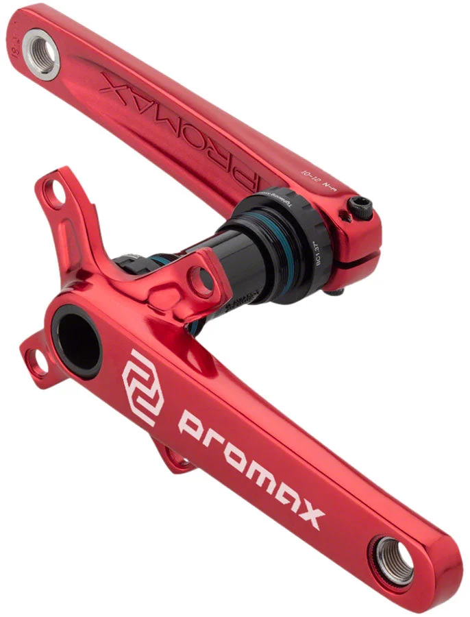 Promax CF-2 Crankset – 165mm 24mm Spindle 2-Piece 68mm English BB Included Red