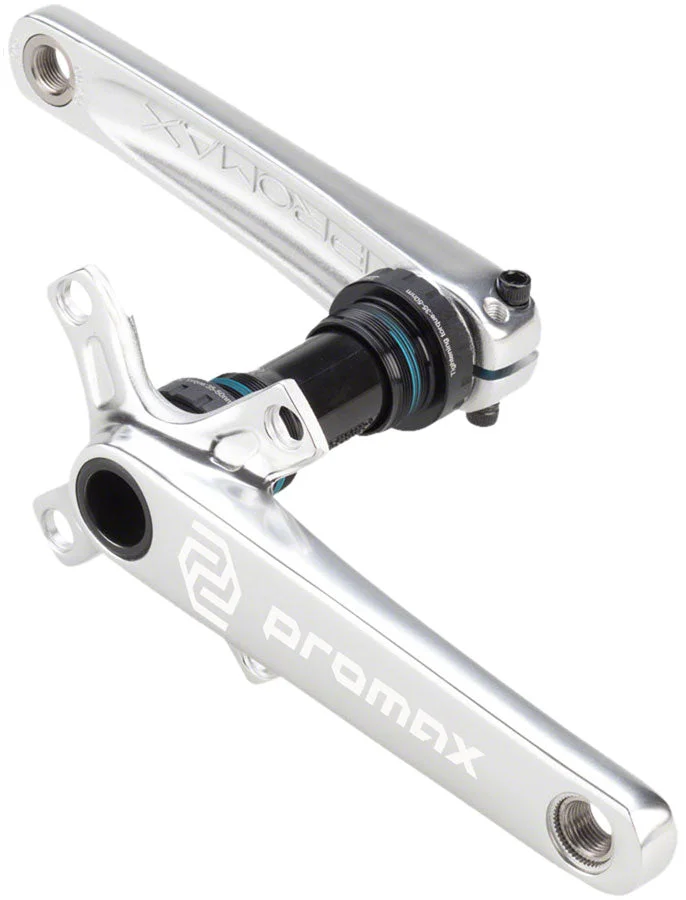 Promax CF-2 Crankset – 170mm 24mm Spindle 2-Piece 68mm English BB Included Silver
