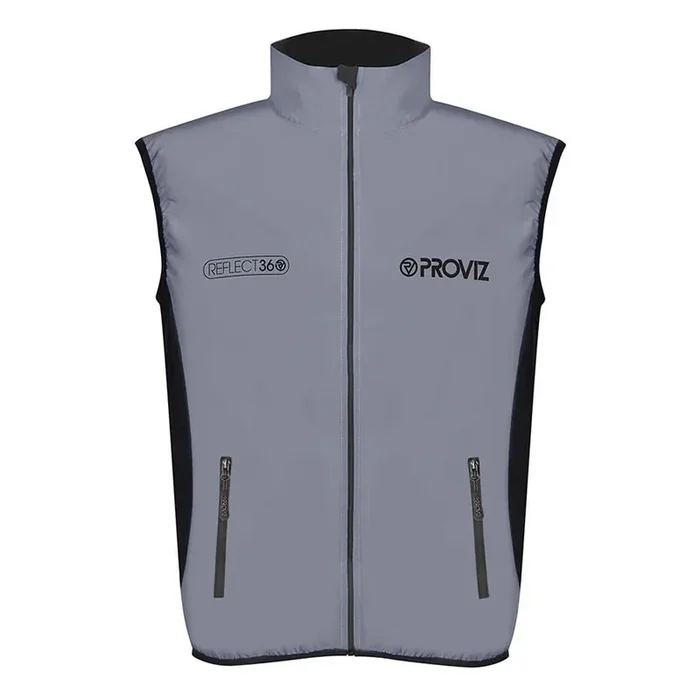 Proviz Reflect 360 Men‘s Running Vest – Waterproof, Recycled Materials, Glow Zippers, Thermal, Reflective, Lightweight Performance Sportswear