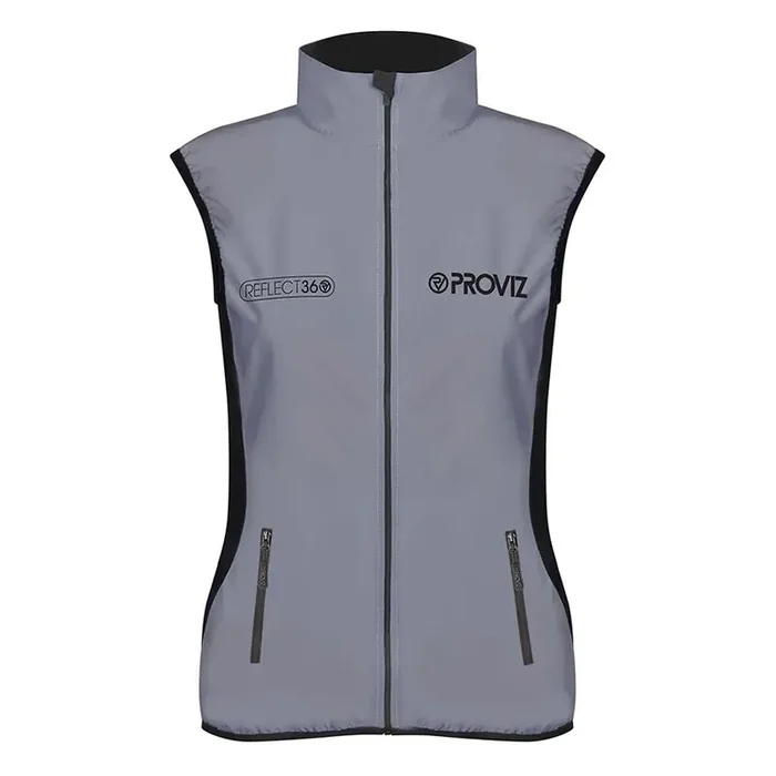 Proviz Reflect 360 Women’s Running Vest – Waterproof, Recycled Materials, Thermal Insulation, Glow-in-the-Dark Zippers & Reflective Features